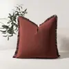 Venta Caliente Transfronteriza Funda de Cojín Casual de Color Sólido Algodón Lavado Borla Bigote Bohemio para Sofá Sala de Estar