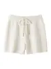 Shorts de Cashmere Puro 100% Outono Novo Cintura Alta Cashmere Feminino Emagrecimento Cordão Tricô Quente Casual