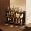 Estante de Cocina de Escritorio Estante de Almacenamiento de Condimentos Hogareño Multicapa Compartimentado Estante para Botellas de Condimentos, Salsa de Soja, Vinagre, Sal