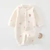 Macacão Quentinho para Bebê Recém-Nascido 100% Algodão Manga Longa Pijama Bebê Outono Inverno Acolchoado Sem Ossos Body Roupas de Engatinhar Outono Inverno