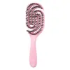 Pente Rotativo Vazado, Pente para Cabelos Cacheados, Pente de Cerdas de Javali para Mulheres, Pente Antiembaraço, Antiestático, Limpa o Cabelo, Massageia o Couro Cabeludo
