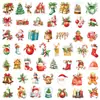 50 Piezas Transparente Navidad Nochebuena Pegatinas de Graffiti Ventana Fiesta Infantil Caja de Regalo Decoración Creativa Pegatinas Impermeables