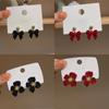 Pendientes de Terciopelo con Flores Nuevos, Modernos y Exquisitos Estilo Coreano, Pendientes Clásicos Elegantes Simulados al por Mayor para Mujer
