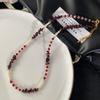 Collar de Jade con Perlas de Agua Dulce Nuevo Estilo Chino Cadena de Lana de Granate Natural Cadena para Clavícula Todo Fósforo Mejor Amiga Accesorios para Mujeres
