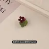 Pegador de Flocagem de Flores Pequeno Presilha de Cabelo de Princesa Feminina Outono e Inverno Veludo Vermelho de Alta Qualidade Laço Headwear de Ano Novo