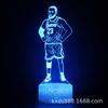 NBA Jordan James jugador de baloncesto serie 3D luz nocturna LED creativa colorida control remoto táctil lámpara de mesa pequeña
