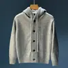 Cárdigan de Punto con Capucha para Hombre, Chaqueta Suéter Casual Estilo Coreano, Ropa Exterior Gruesa y Cálida para Hombre para Otoño e Invierno, Ropa Exterior Casual de Moda