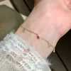 Pulsera de Plata de Ley S925 con Incrustaciones de Pedrería de Colores para Mujer Estilo Vintage Japonés Pulsera de Diseño de Nicho Pequeño de Alta Gama Bestseller de Xiaohongshu