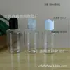 En stock, botella de plástico de 100 ml con hombro inclinado, botella con tapa flip-top, botella de embalaje para uso diario, botella de plástico transparente PE