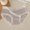 Nuevas Mejoradas Alta Elasticidad Algodón Puro Transpirable Clase A Algodón de Bebé Cómodo Sensación de Piel Desnuda 10A Antibacteriano Entrepierna Cintura Media Ajustados a la Cadera Calzones para Mujer