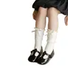 Calcetines de encaje de estilo coreano, modernos y versátiles para niñas, perfectos para la primavera, con un diseño dulce y de princesa, adecuados para bebés y niños, de longitud hasta la mitad de la pantorrilla