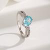 Base de Cobre Corte Flor de Hielo Rojo Padma Rosa Azul Océano Amarillo Diamante Amarillo Anillo para Mujer Diamante de Alto Carbono Anillo Forma de Huevo 6*8mm