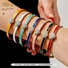 Fornecimento Exclusivo Transfronteiriço de Pulseiras Abertas Irregulares Estilo Europeu e Americano, Aço Inoxidável Galvanizado a Ouro Real 18K, Pulseiras Femininas de Luxo Leve Atacado