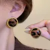 Nuevos Pendientes de Tachuela Ojo de Tigre Otoño/Invierno 2026 para Mujer Lujo Ligero Nicho de Gama Alta Pendientes con Estampado de Leopardo Accesorios de Pendientes con Temperamento Personalizado