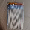 Ventas Directas de Fábrica Pelo de Nailon Amarillo Punta de Polo de Madera Pincel Plano de Punta para Pintura Gouache Hecho a Mano DIY