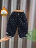 Pantalones jogger florales forrados de forro polar para niñas, pantalones largos cálidos de otoño e invierno para niñas pequeñas, pantalones de chándal versátiles y elegantes, envío directo disponible