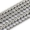Corrente Redonda de Zircônia Colorida Galvanizada Corrente de Garra com Três Furos Corrente Tennis Componentes de Acessórios para Roupas Corrente de Strass