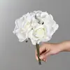 Buquê de Mãos de Rosa Simulada Flor Simulada Corsage de Pulso Toque Realista na Mão Flor de Cabo Hidratante Ornamento de Flor Flores Artificiais para Casamento