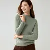 Baicai Rong 2026 Estilo Otoño/Invierno Cuello Medio Alto Tejido de Punto Trenzado 100% Cachemira Holgado Color Liso Moda Tejido de Punto Suéter Base