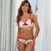 Guiruo Comércio Exterior Lingerie Sexy Feminina Decote Profundo Coração Quente Conjunto de Três Peças Amazon 9051