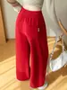 Pantalones Rectos de Talla Grande para Mujer de Primavera y Otoño, Cintura Alta, Sueltos, Adelgazantes, Modernos, para Mujeres de Talla Grande, con Caída, Casual, Pantalones de Pierna Ancha hasta el Suelo