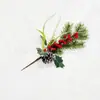 Set Navideño Combinado de Gran Venta Transfronteriza Fruta de Acebo Rojo Flor de Pino Bayas Ramo de Agujas de Pino Caja de Regalo Accesorios de Decoración Festiva