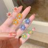Pendientes de flores pequeñas con diseño de luna llena redonda 2023 para verano, con diseño colgante, para niña, con combinación de colores