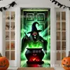 Nuevos Banners de Puerta de Halloween Transfronterizos para Decoración Exterior, Accesorios para Fotos, Decoraciones de Fondo de Series de Terror, Banners Colgantes para Montaje de Escenas