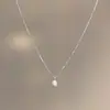 Colar de Pérolas com Franjas para Mulheres, Corrente de Clavícula Camélia de Nicho, Pingente de Corrente de Pescoço de Luxo Leve de Alta Qualidade com Fragmentos de Prata
