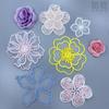 Bai Xi Bordado por Computadora Versátil Organza Corsage 3D Adorno para la Cabeza Parche de Tela para Vestido de Novia Decoración Pequeños Accesorios de Flor Flor de Seda
