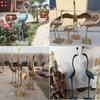 Fabricante de Esculturas de Bronce Escultura de Animal Cobre Grande Grulla Decoración para el Hogar Hotel Artesanías Grulla de Cobre Se Puede Personalizar