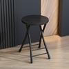 Material de Hierro Diseño sin Respaldo Silla de Comedor Portátil Silla Plegable Taburete Redondo Pequeño de Patas Altas para el Hogar Silla Plegable