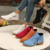 Sandália de Tiras Cruzadas Tamanho Plus Salto Bloco Salto Alto Feminina 2026 Novidade Outono Sapatos de Uma Cor Moda Estilo Britânico Botas Curtas Versátil Botas Martin