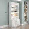 Vitrina Combinada de Gama Alta Integrada con Gabinete de Almacenamiento Multicapa para Salón de Uñas, Combinación de Vitrina para Salón de Belleza, Estantes y Divisiones para Vitrina