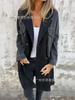 Amazon 2024 otoño e invierno nuevo moda transfronteriza europea y americana comercio exterior traje de mujer con cuello de solapa costura de mezclilla largo exterior