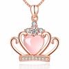 Pingente Hibisco de Madagascar Zircônia Alto Luxo Hipoalergênico Banhado a Ouro Temperamento de Rainha Formato de Coroa Pingente de Diamante