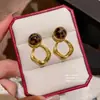 Pendientes de Tachuela Geométricos con Estampado de Leopardo Retro Melanoides Diseño de Nicho Moda de Alta Gama Versátiles Pendientes con Atmósfera Otoño/Invierno