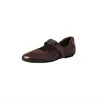 Confortável para o Dia a Dia Patchwork de Pele de Ovelha Aumento de Altura Mary Jane 2026 Outono Salto Baixo Bico Redondo Couro Genuíno Velcro Sapatos Femininos