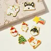 Pingente DIY Fofo Boneco de Neve Cachorrinho Aço Inoxidável Feminino Árvore de Natal Meteoro Arco-Íris Colar Titânio Aço Joia Pingente