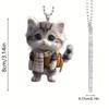 Nuevo y lindo gato transfronterizo de material acrílico plano para colgar en el coche, mochila, accesorios para decoración del hogar