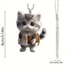 Nuevo Colgante de Gato Lindo Transfronterizo Material Acrílico Colgantes Planos para Coche Accesorios para Mochila Decoración del Hogar