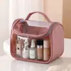 Bolsa de Maquiagem Transparente à Prova d'Água de Camada Dupla para Mulheres, Modelo Novo 2026, Bolsa de Armazenamento Portátil de Grande Capacidade, Necessaire para Viagem de Negócios