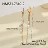 Pendientes colgantes de borla de cuentas largas con forma de corazón, de acero inoxidable chapado en oro, transfronterizos, para mujer, pendientes elegantes con colgante de cadena