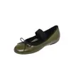 Sapatos Mary Jane de couro de alta qualidade, com aumento de altura interno invisível e detalhe de laço, coleção outono 2026, salto baixo, bico redondo, sapatilhas de couro genuíno para mulheres