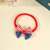 Accesorios Transfronterizos Europeos y Americanos Más Vendidos Azul Bebé, Blanco y Rojo para el Día de la Independencia para Niñas, Gomas Elásticas Suaves para el Cabello y Accesorios para el Cabello