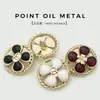Botão de Metal Decorativo Estilo Francês Flor de Trevo de Quatro Folhas Vazado para Suéter, Conjunto, Casaco Longo, Jaqueta