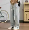 Calça Jeans Reta Solta Primavera e Outono 2025 Masculina High Street de Perna Larga Casual Longa Estilo Masculino