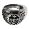 Venta Caliente Transfronteriza Anillo de Acero Inoxidable con Cruz Sagrada Vintage Desgastado Gótico Diablo Punk para Hombre