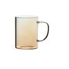 Taza de vidrio con asa de estilo coreano, fresca y colorida, taza para beber con forma de corazón para niña, taza de jugo ligera, simple y de lujo para el hogar de celebridades de Internet.