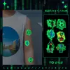 Juegos Escolares Deportes Pegatinas de Tatuaje Luminosas Color Fluorescente Impermeables Larga Duración Brazo Infantil Pegatinas Luminosas de Competición